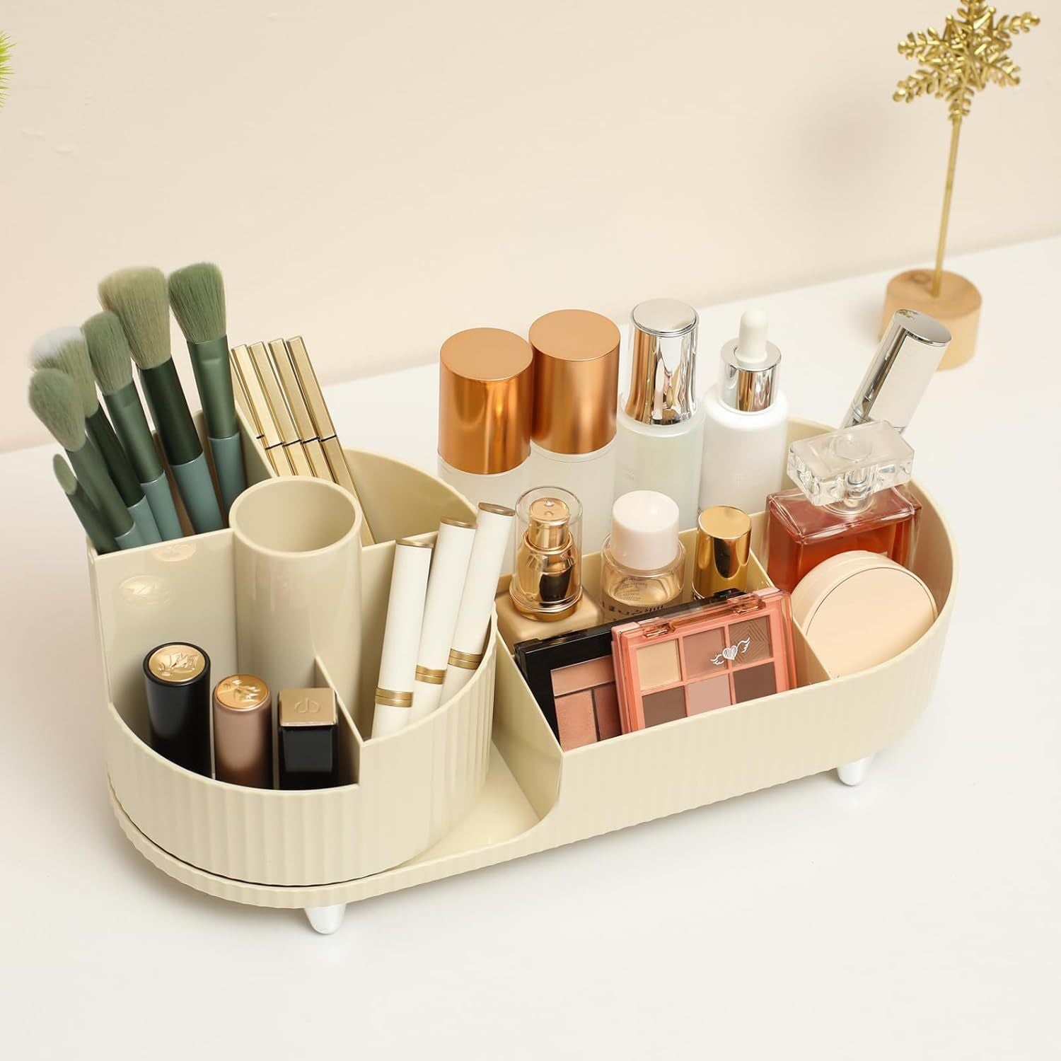 Makeup Organizer - Rotating, Large Capacity Cosmetic Display Case