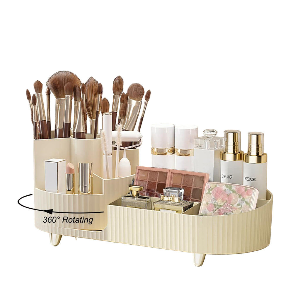 Makeup Organizer - Rotating, Large Capacity Cosmetic Display Case